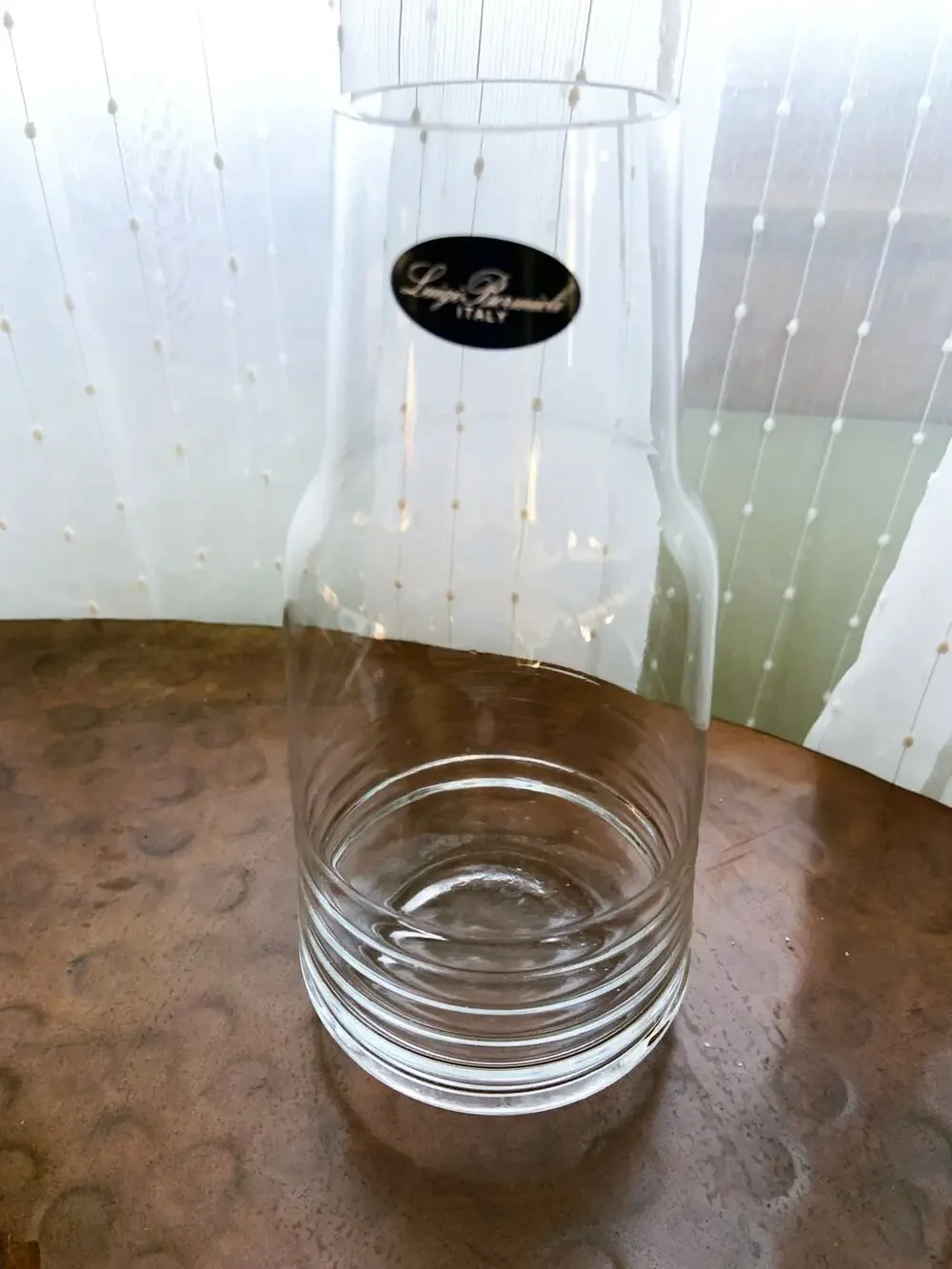 Crystal Carafe Decanter Wine Luigi Bormioli Glass Parma Italy New Vase